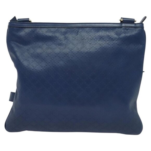 GUCCI Diamante Shoulder Bag Leather Blue Gold - Picture 11 of 16